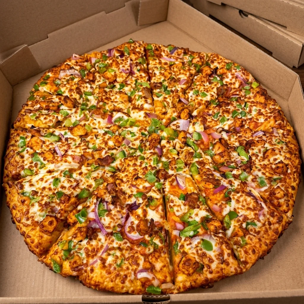 Butter Chicken Pizza - Indian fusion pizza at SpiceHub Calgary NW